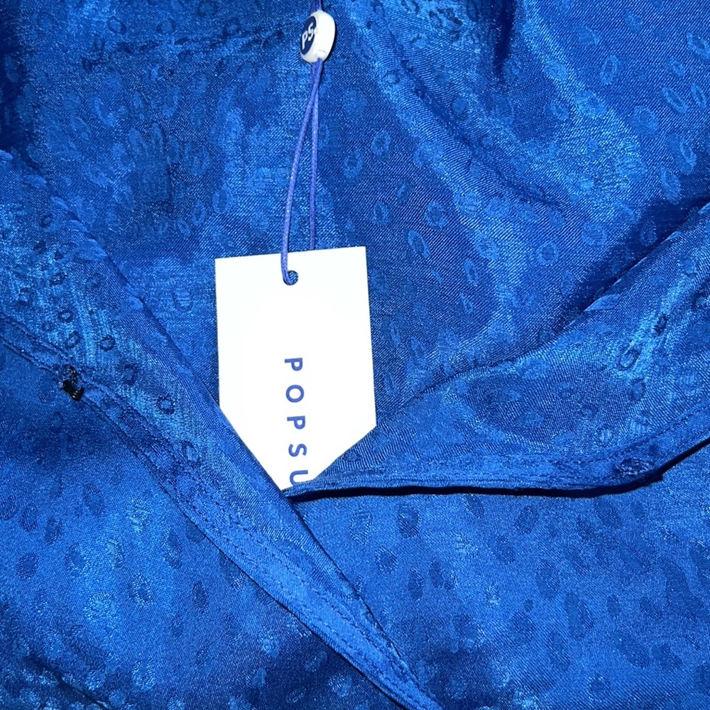 Small Popsugar Blue Patterned Blouse. - Picture 9 of 9